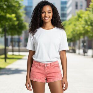 NEW Celebrity Pink Jeans Womens Size 7 Pink Tie-Dye Denim Shorts Size 7